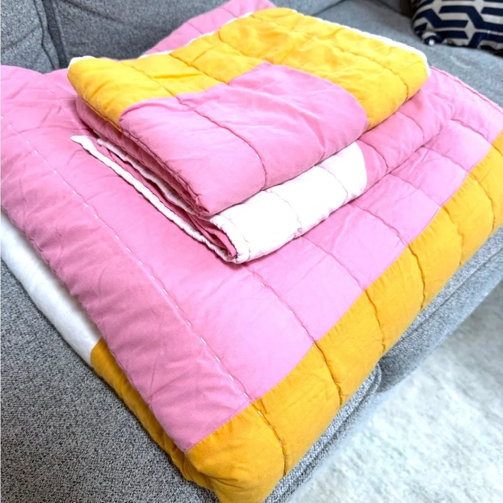 West Elm Kids Airy Cotton Voile Geo Quilt & Shams